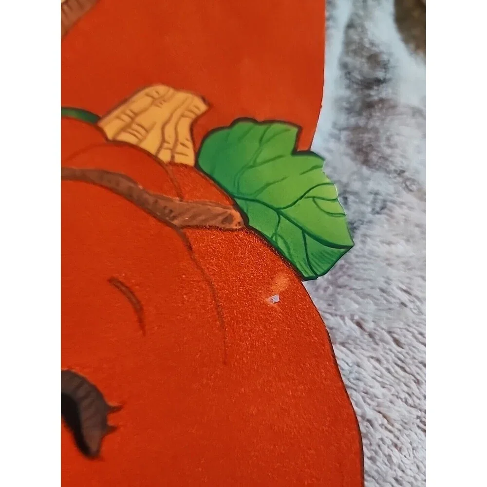 Double Sided Flocked Felt Paper Halloween Decorations Pumpkins Jack O Lantern